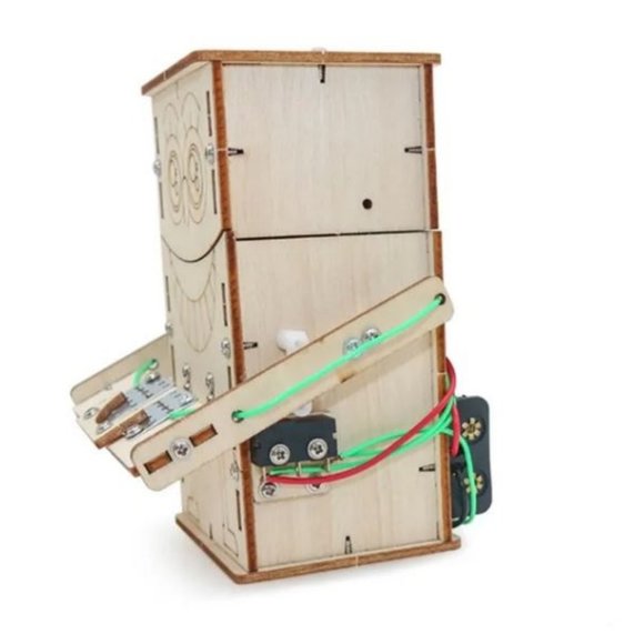 Robot Piggy Bank STEM Craft DIY Wood Coin Eating Puzzle Project Science Toy - Picture 7 of 10